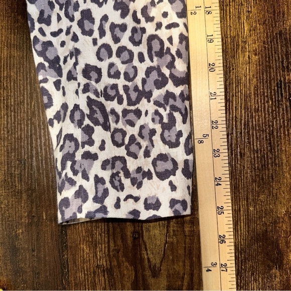 Rachel Zoe Womens Medium Linen Blend Leopard Animal Print Boho Open Front Blazer - Picture 9 of 9